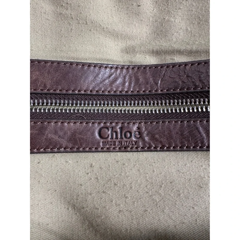 Chloe Bay Brown Leather Quilted Satchel Handbag L Distressed READ NEEDS REPAIRS